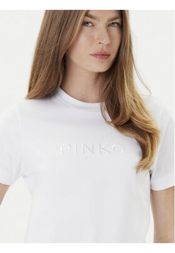 Pinko - PINKO T-Shirt Start 101752 A2RD Biały Regular Fit. Kolor: biały. Materiał: bawełna