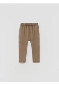 Reserved - Bawełniane legginsy - ciemnobrązowy. Kolor: brązowy. Materiał: bawełna #1