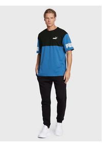 Puma T-Shirt Powr Colorblock 849801 Granatowy Relaxed Fit. Kolor: niebieski. Materiał: bawełna #3