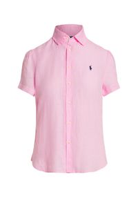 Polo Ralph Lauren Koszula 211973366501 Różowy jasny Regular Fit. Typ kołnierza: polo. Kolor: różowy. Materiał: len #1