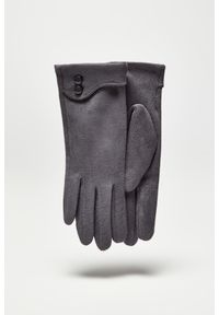 MOODO - Eleganckie rękawiczki z guzikami. Materiał: skóra ekologiczna, poliester, futro. Wzór: gładki. Styl: elegancki #1