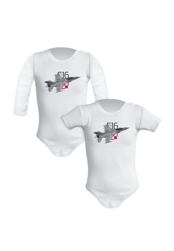 nikiniki - F-16 — body (Rozmiar: 12M; Długość rękawa: krótki; Rodzaj nadruku: F-16). Materiał: bawełna. Wzór: nadruk