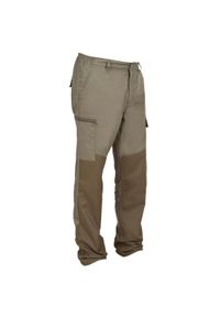 SOLOGNAC - Spodnie myśliwskie renfort 100. Kolor: brązowy, wielokolorowy, zielony. Materiał: poliester, bawełna, materiał