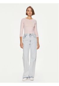 TOMMY HILFIGER - Tommy Hilfiger Bluzka WW0WW37861 Różowy Slim Fit. Kolor: różowy. Materiał: bawełna #3