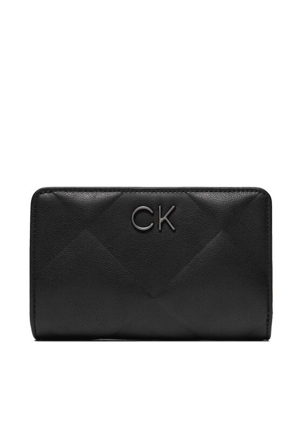 Calvin Klein Duży Portfel Damski Re-Lock Quilt Bifold Wallet K60K611374 Czarny. Kolor: czarny. Materiał: skóra