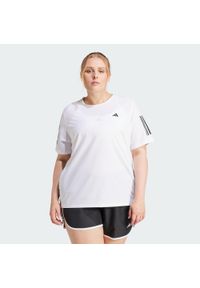 Adidas - Koszulka Own The Run (Plus Size). Kolekcja: plus size. Kolor: biały. Materiał: materiał. Sport: bieganie