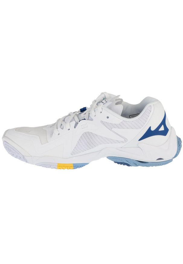 Mizuno - Buty do siatkówki unisex, Wave Lightning Z8. Kolor: niebieski, wielokolorowy, biały. Materiał: syntetyk, materiał, tkanina, guma. Model: Mizuno Wave. Sport: siatkówka