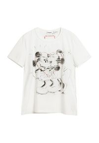 Desigual T-Shirt Core Mickey 26SWTK42 Biały Regular Fit. Kolor: biały. Materiał: bawełna #2