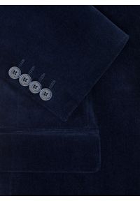 Pako Lorente - PAKO LORENTE - Granatowa sztruksowa marynarka męska. Okazja: na co dzień. Kolor: niebieski, brązowy. Materiał: sztruks. Styl: casual #5