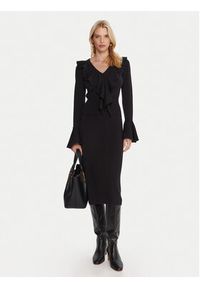 Luisa Spagnoli Sukienka dzianinowa Malimba 100110 Czarny Slim Fit. Kolor: czarny. Materiał: wełna #4