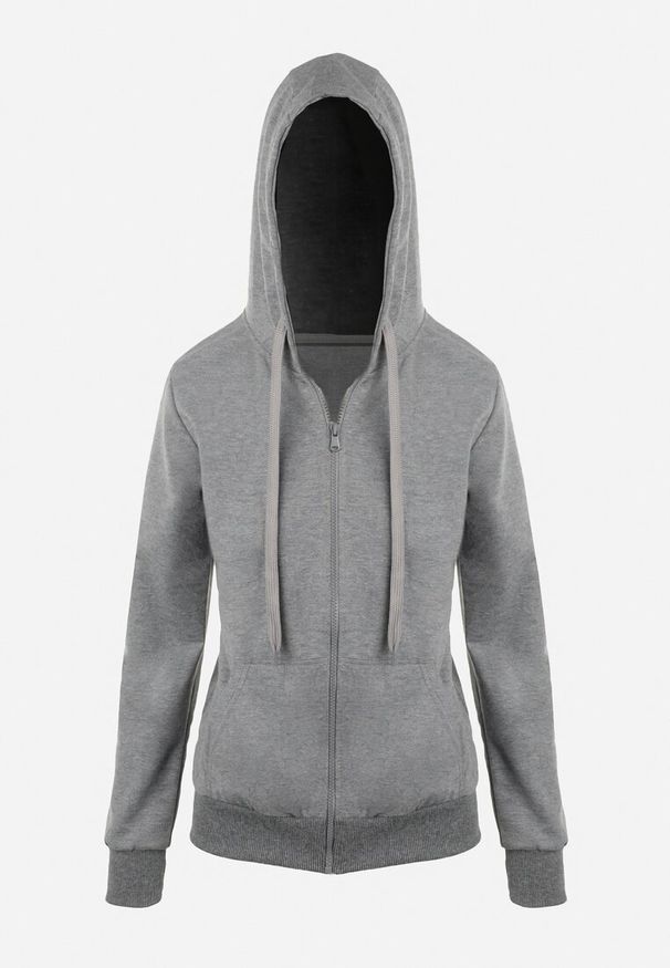 Born2be - Ciemnoszara Bluza z Kapturem Zapinana na Suwak Argis. Okazja: na co dzień. Typ kołnierza: kaptur. Kolor: szary. Materiał: dzianina. Długość rękawa: długi rękaw. Długość: długie. Wzór: gładki. Styl: casual, klasyczny, sportowy