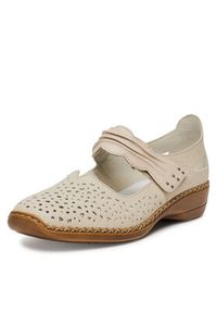Rieker Półbuty 41399-60 Beżowy. Kolor: beżowy. Materiał: skóra