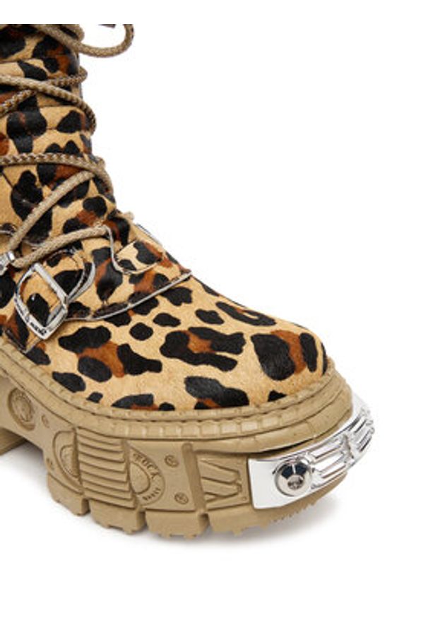 NEW ROCK Trzewiki M-WALL373 Beżowy. Kolor: beżowy. Materiał: skóra. Styl: rockowy