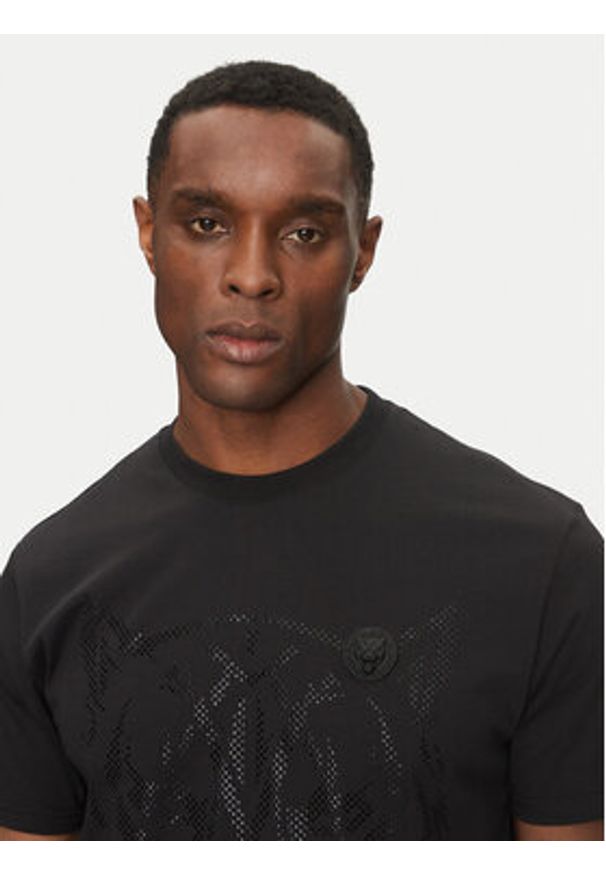 Plein Sport T-Shirt SAEC MTK8009 STE001N Czarny Regular Fit. Kolor: czarny. Materiał: bawełna. Styl: sportowy