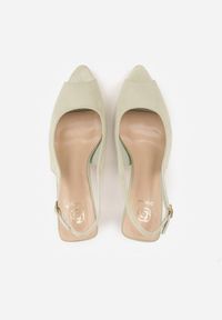 Renee - Zielone Sandały na Szpilce z Wycięciem na Palce i Odkrytą Piętą Zitissa. Zapięcie: sprzączka. Kolor: zielony. Sezon: wiosna. Obcas: na szpilce. Styl: elegancki. Wysokość obcasa: średni #4