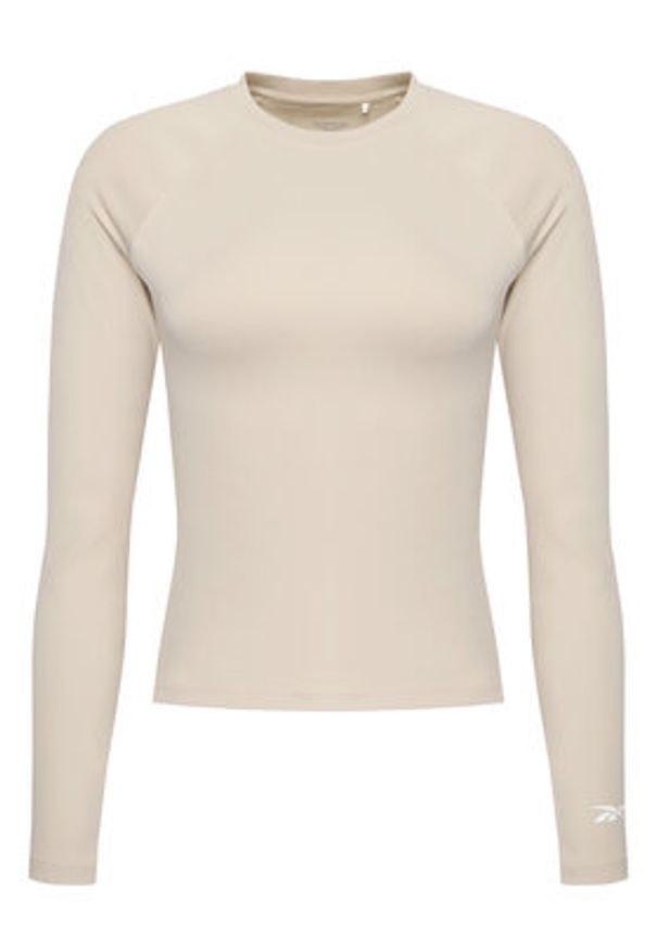 Reebok Koszulka techniczna Reebok X Ewa Chodakowska RK25316CCW Beżowy Slim Fit. Kolor: beżowy. Materiał: syntetyk