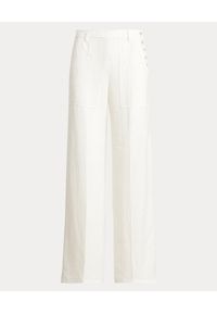 Ralph Lauren - RALPH LAUREN - Lniane spodnie z guzikami. Kolor: biały. Materiał: len #2