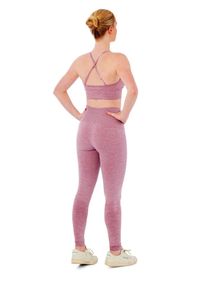 XTREME SOCKSWEAR - Damski zestaw sportowy Xtreme - legginsy + biustonosz sportowy - Różowy. Kolor: różowy. Sport: fitness #2