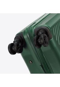 Wittchen - Średnia walizka z ABS-u w ukośne paski ciemnozielona. Kolor: zielony. Materiał: guma. Wzór: paski. Styl: elegancki