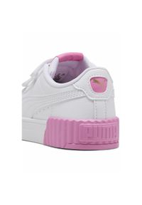 Puma - Dziecięce sneakersy Carina 3.0 PUMA White Gold Posie Pink. Okazja: na plażę, na uczelnię. Kolor: biały, różowy, żółty, wielokolorowy. Sezon: lato. Sport: joga i pilates, tenis