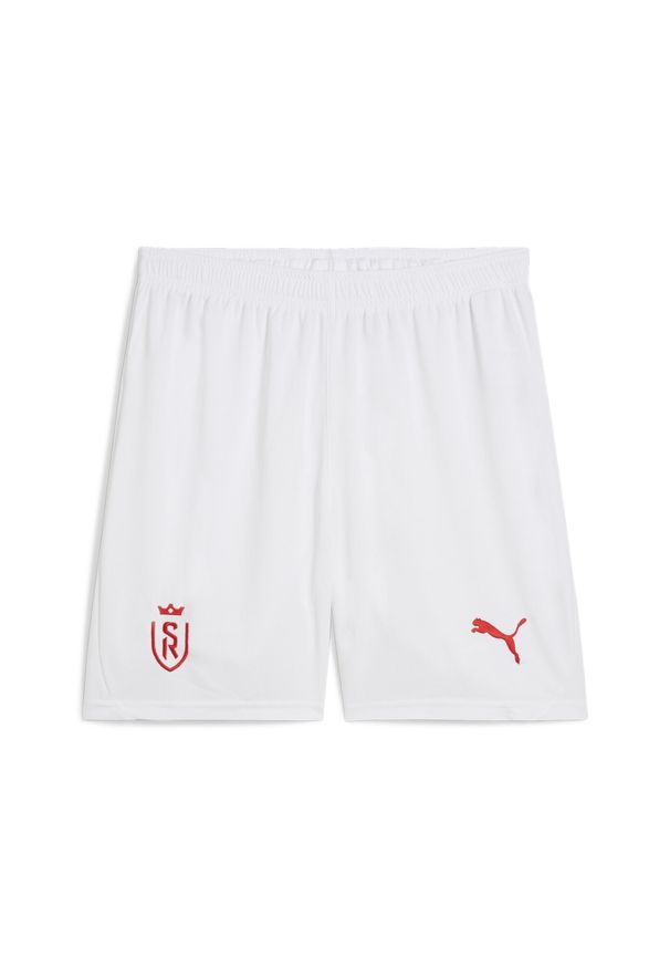 Puma - Męskie szorty piłkarskie Stade Reims PUMA White Red. Kolor: biały, czerwony, wielokolorowy. Materiał: dzianina. Sport: piłka nożna