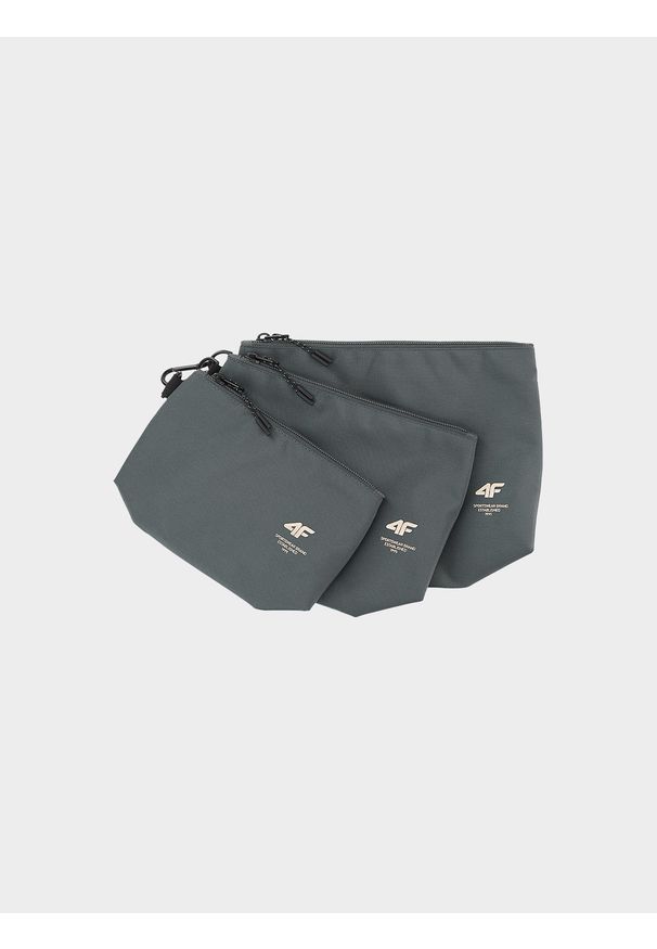 4f - Kosmetyczka (3 sztuki). Kolor: szary