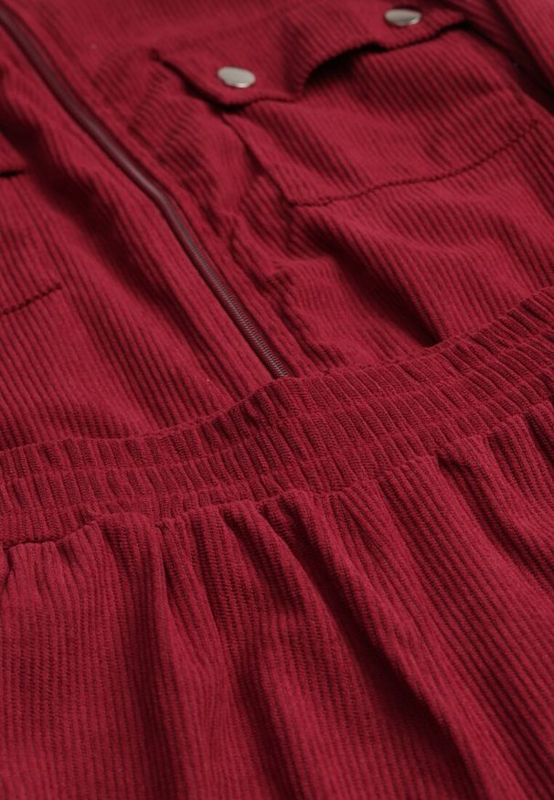 Renee - Bordowy Komplet Dresowy w Prążki Bluza Kurtka Rozpinana z Kołnierzykiem i Spodnie Lisulla. Kolor: czerwony. Materiał: dresówka. Wzór: prążki. Sport: turystyka piesza