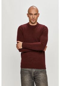 Calvin Klein - Sweter K10K105748. Okazja: na co dzień. Kolor: brązowy. Materiał: wełna, dzianina. Długość rękawa: długi rękaw. Długość: długie. Wzór: gładki. Styl: casual #4