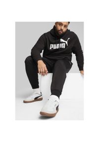 Puma - Męskie spodnie poliestrowe Essentials z logo No. 1 PUMA Black. Kolor: czarny. Materiał: poliester. Wzór: nadruk