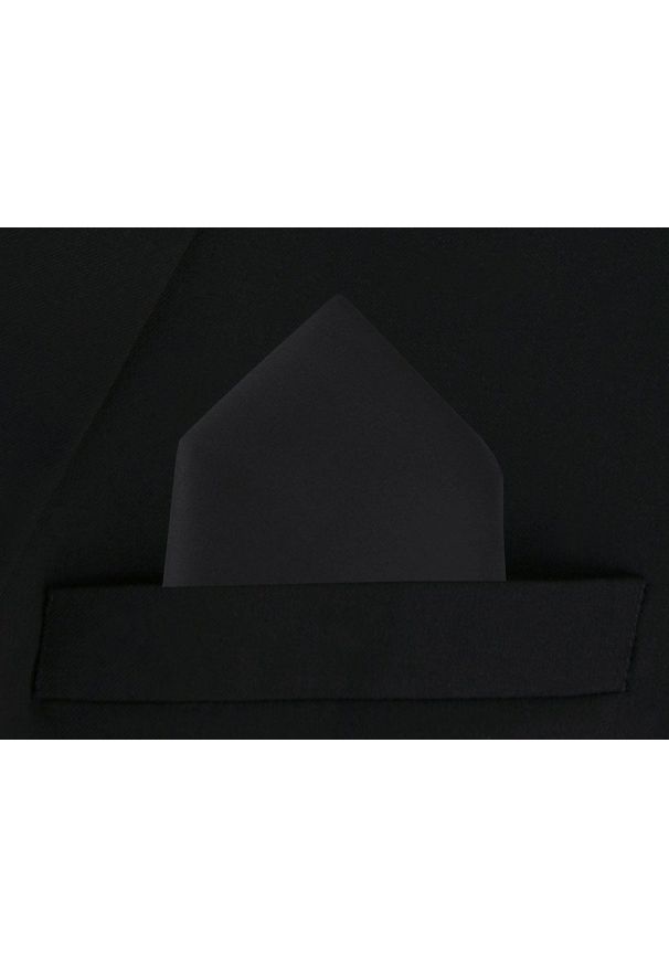 Elegancka, Jednokolorowa Poszetka - Chattier - Czarna. Kolor: czarny. Materiał: poliester