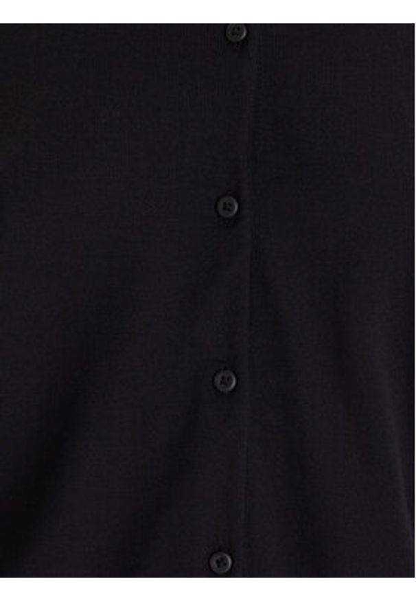 Calvin Klein Kardigan LV044D323G Czarny Slim Fit. Kolor: czarny. Materiał: wełna