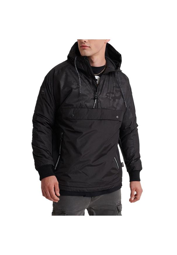 Kurtka turystyczna męska Superdry Surplus Goods Pop. Kolor: czarny. Materiał: poliester. Sport: turystyka piesza