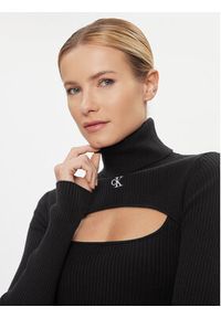 Calvin Klein Jeans Sukienka dzianinowa 2 In 1 Tight Ls Sweater Dress J20J222515 Czarny Slim Fit. Kolor: czarny. Materiał: bawełna #5