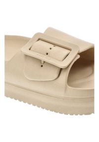 Big-Star - Beżowe Klapki Big Star Wygodne Obuwie Damskie. Okazja: na plażę. Kolor: beżowy. Materiał: materiał. Sezon: lato. Styl: elegancki #4