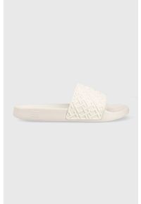 TOMMY HILFIGER - Tommy Hilfiger klapki TH MONOGRAM POOL SLIDE damskie kolor biały FW0FW06987. Kolor: biały. Materiał: materiał. Wzór: gładki #1