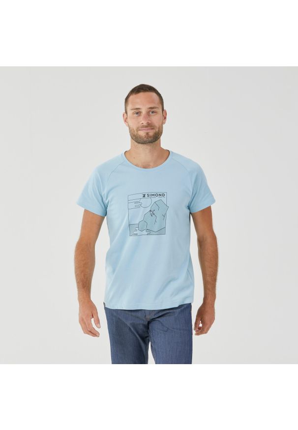 SIMOND - Koszulka wspinaczkowa męska Simond Vertika. Kolor: niebieski. Materiał: materiał, bawełna, poliester. Wzór: ze splotem