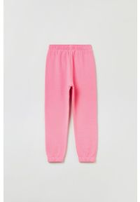 OVS spodnie dresowe dziecięce kolor różowy gładkie. Okazja: na co dzień. Kolor: różowy. Materiał: dresówka. Wzór: gładki. Styl: casual