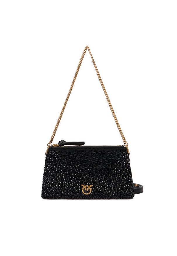 Pinko - PINKO Torebka Double Mini Pelle Ai 25-26 PLTT 105359 A2WF Czarny. Kolor: czarny. Materiał: skórzane