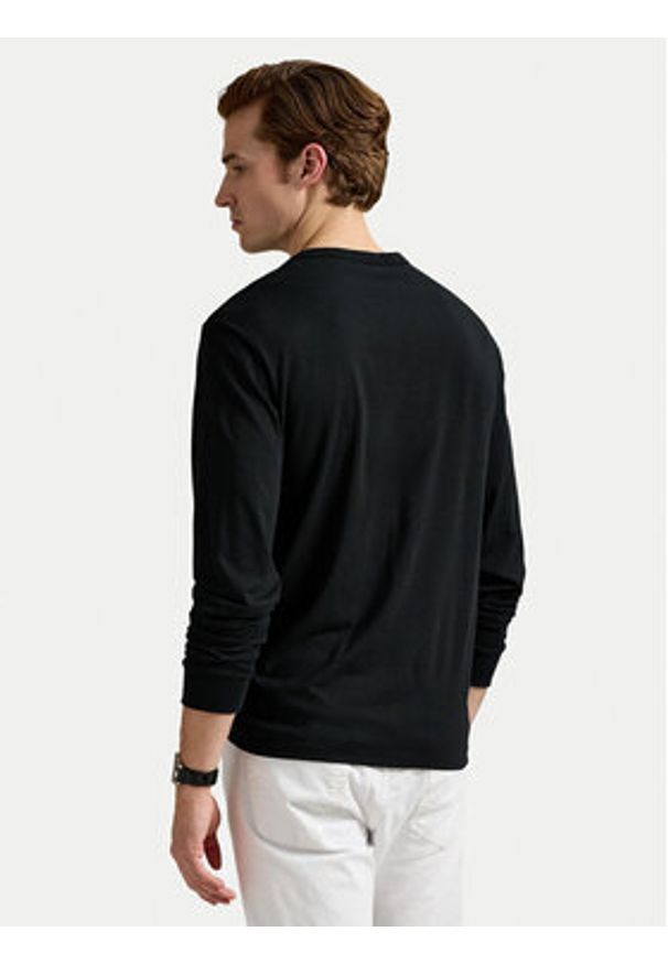 Polo Ralph Lauren Longsleeve 710981783001 Czarny Regular Fit. Typ kołnierza: polo. Kolor: czarny. Materiał: bawełna. Długość rękawa: długi rękaw