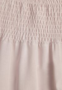 Born2be - Jasnobeżowe Szerokie Spodnie z Wiskozy o Długości 7/8 Inule. Stan: podwyższony. Kolor: beżowy. Materiał: wiskoza #5