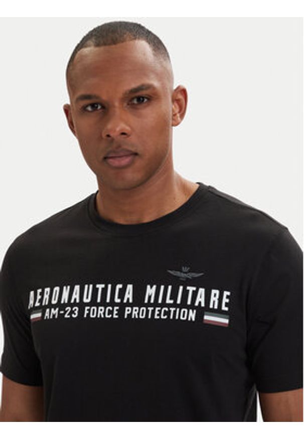 Aeronautica Militare T-Shirt 261TS1942UJ00538 Czarny Regular Fit. Kolor: czarny. Materiał: bawełna