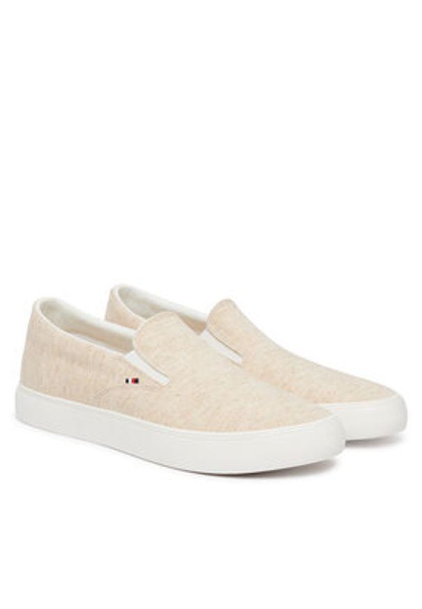 TOMMY HILFIGER - Tommy Hilfiger Tenisówki Harlem Core Ii Slip On Chambray FM0FM05819 Beżowy. Zapięcie: bez zapięcia. Kolor: beżowy. Materiał: materiał