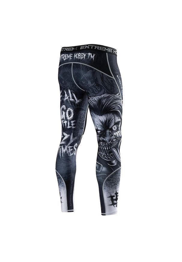 Legginsy sportowe męskie EXTREME HOBBY PSYCHO CLOWN. Kolor: czarny. Materiał: poliester, elastan