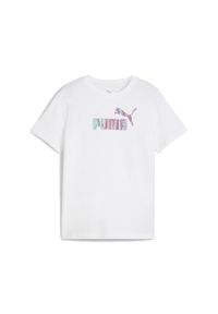 Puma - Młodzieżowa koszulka Essentials Nature 2.0 PUMA White. Kolor: biały. Wzór: nadruk