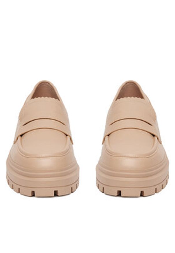 DeeZee Loafersy 58682-8 Beżowy. Kolor: beżowy. Materiał: skóra