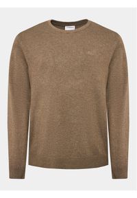 Lindbergh Sweter 30-80043 Brązowy Slim Fit. Kolor: brązowy. Materiał: wiskoza