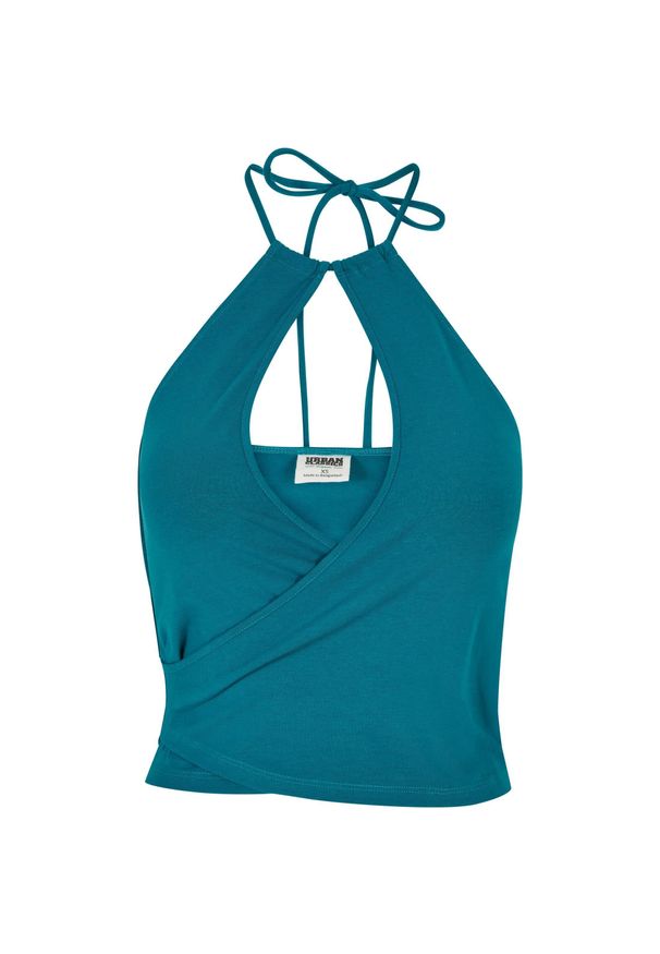 Tank top court wraparound woman Urban Classics. Kolor: zielony. Długość: krótkie. Styl: elegancki