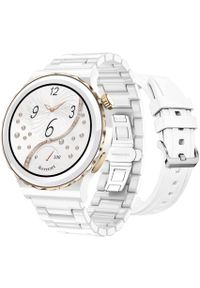 Zegarek damski SMARTWATCH Rubicon NE92 CERAMIKA złoty + pasek. Rodzaj zegarka: smartwatch. Kolor: złoty
