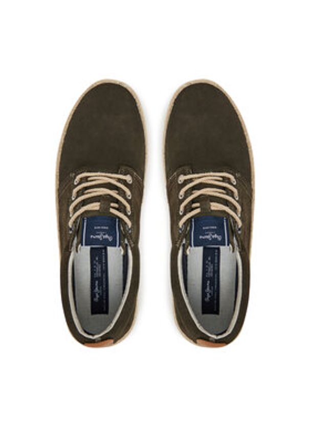 Pepe Jeans Espadryle Tourist West PMS10336 Khaki. Kolor: brązowy. Materiał: skóra, zamsz