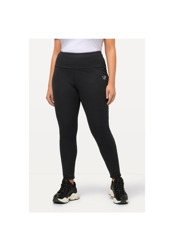 ULLA POPKEN - Damskie Legginsy sztuczne futerko od wewnątrz bardzo ciepłe wysoki stan. Stan: podwyższony. Kolekcja: plus size. Kolor: czarny. Materiał: elastan, bawełna, poliester, materiał. Sport: turystyka piesza
